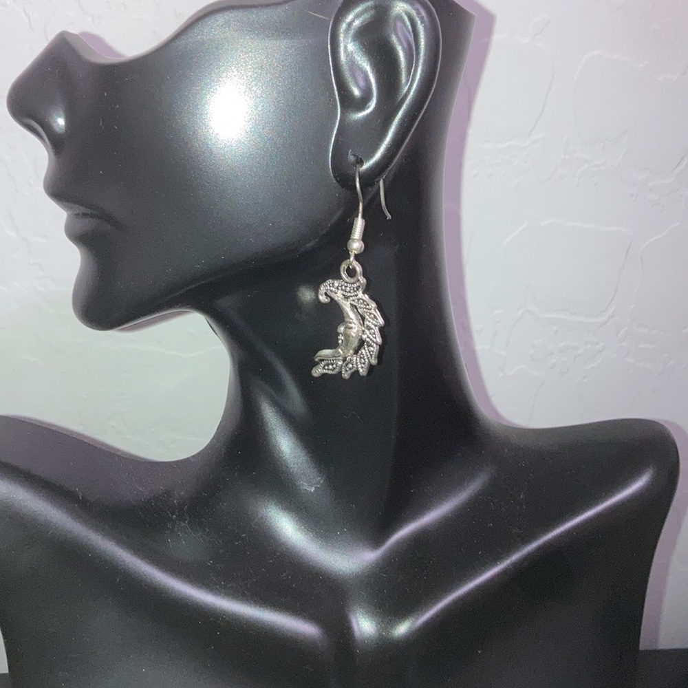 Silver half moon necklace